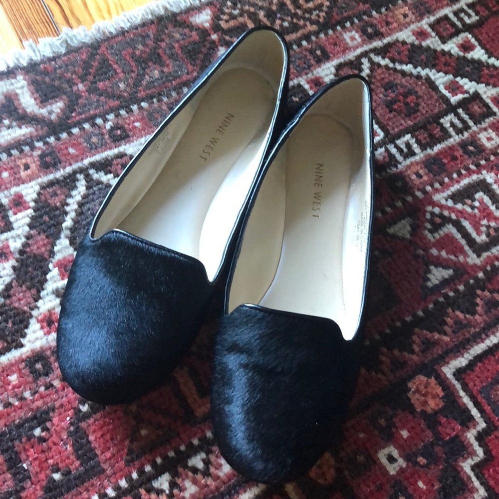 Nine West black calf hair loafer. Size 7.5